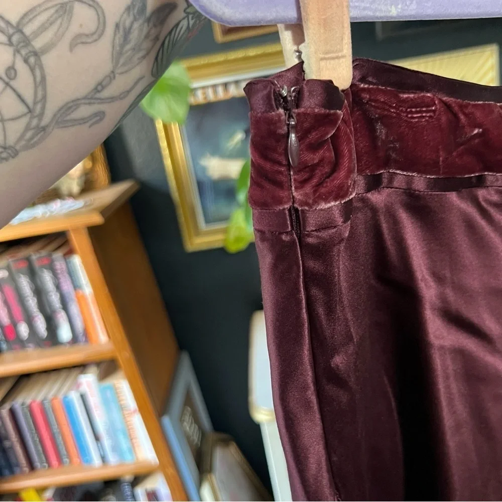 Vintage Silk Burgundy Velvet Skirt